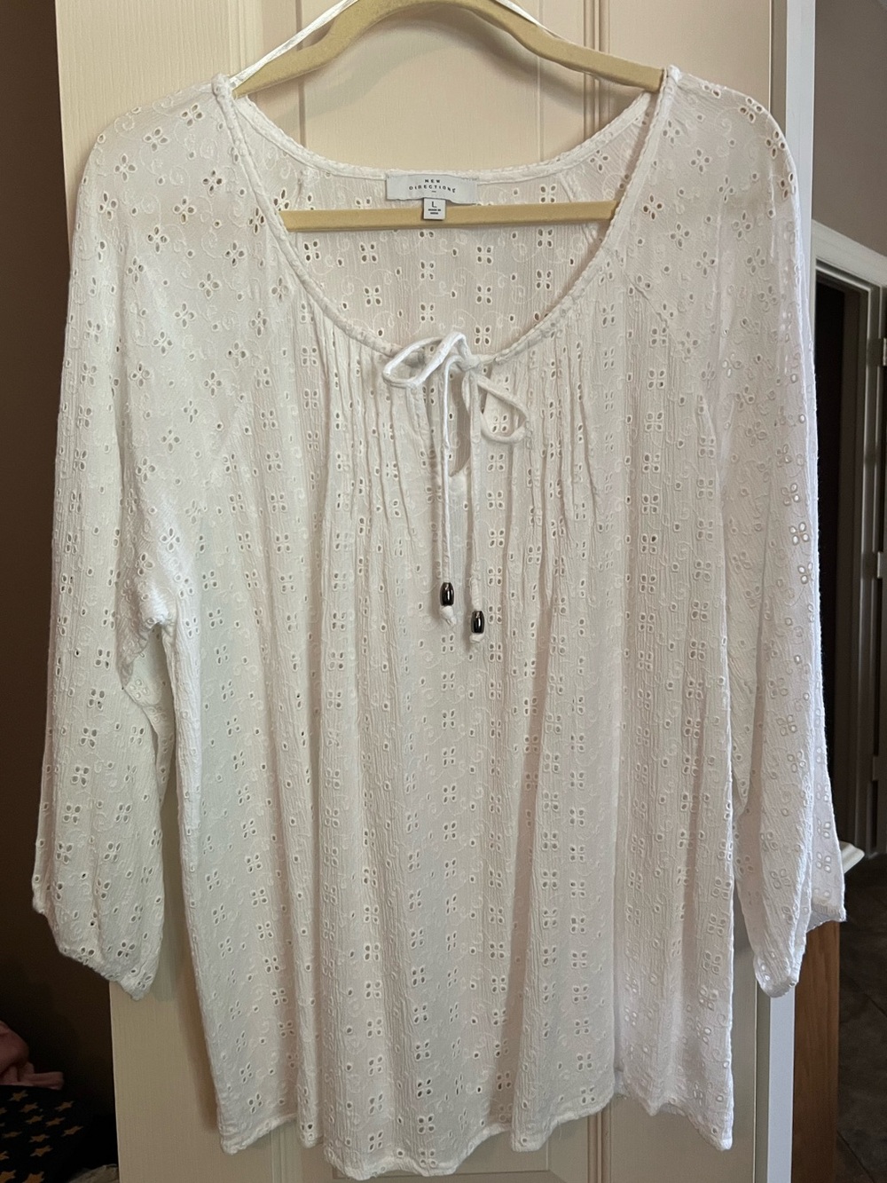 New Directions Ladies Eyelet Top